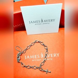 James Avery. Twist Charm Bracelet with Flared Cross Charm